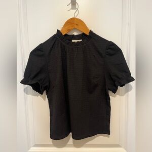 Monteau Black Puff Sleeve Blouse